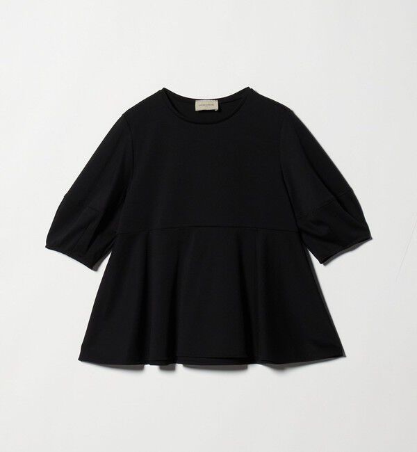 UNITED ARROWS「ポンチ ペプラム ショートスリーブ カットソー」|Tシャツ・カットソー|BLACK