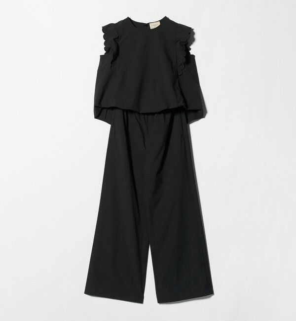 UNITED ARROWS「スカラップ フリル オールインワン パンツ ‐はっ水 UVカット 防しわ ウォッシャブル‐」|オールインワン|