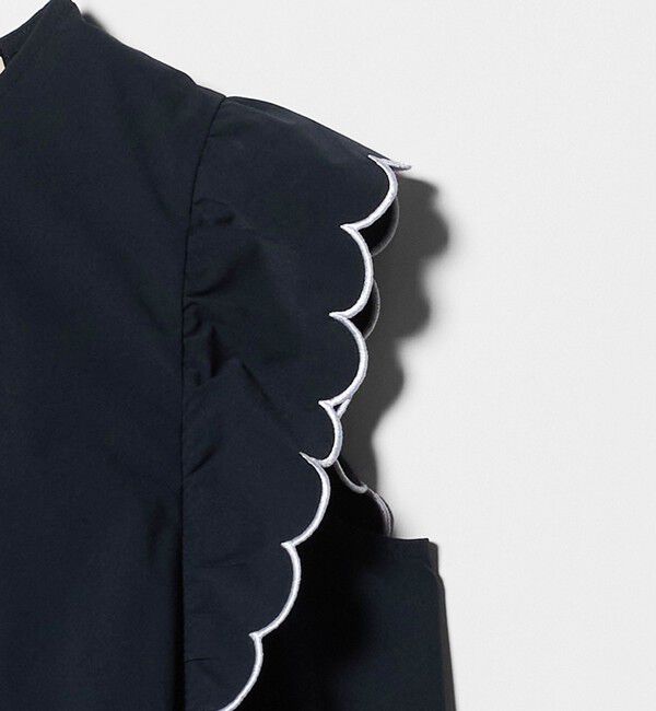 UNITED ARROWS「スカラップ フリル オールインワン パンツ ‐はっ水 UVカット 防しわ ウォッシャブル‐」|オールインワン|