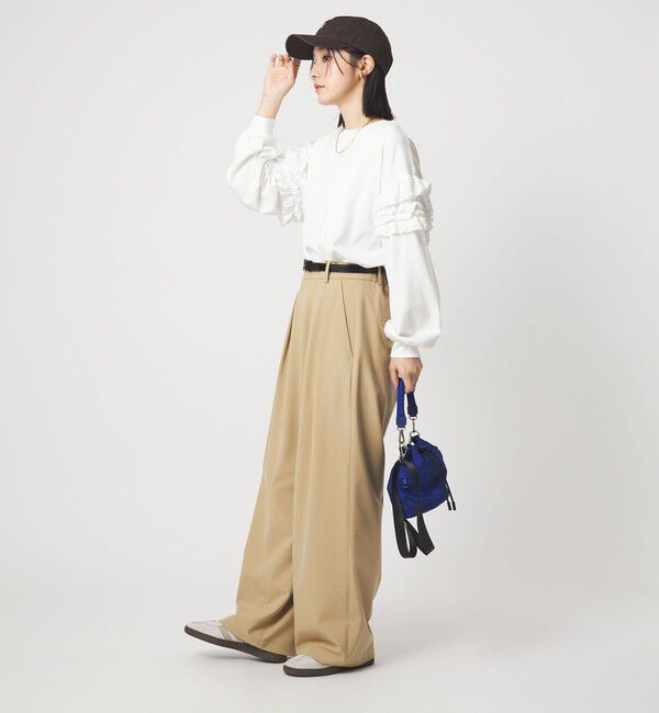 UNITED ARROWS green label relaxing「【WEB限定】＜at ease＞袖フリル プルオーバー カットソー」|Tシャツ・カットソー|