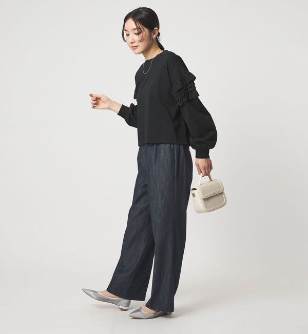 UNITED ARROWS green label relaxing「【WEB限定】＜at ease＞袖フリル プルオーバー カットソー」|Tシャツ・カットソー|