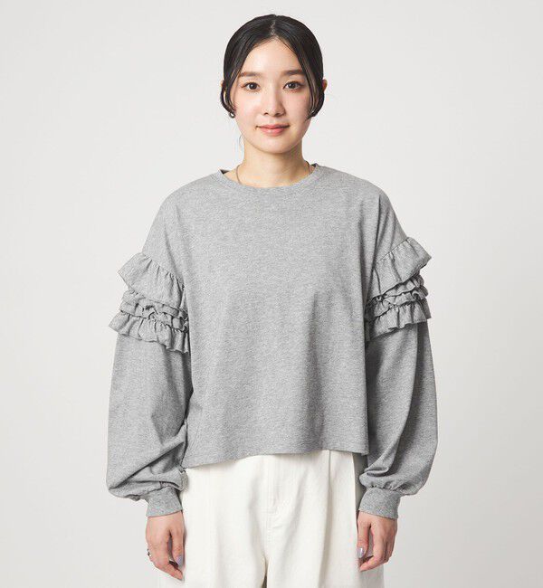 UNITED ARROWS green label relaxing「【WEB限定】＜at ease＞袖フリル プルオーバー カットソー」|Tシャツ・カットソー|