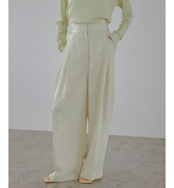 EMMEL REFINES「＜EMMEL REFINES＞EM LT/ツイル 2タック トロミパンツ」|チノ|LIME