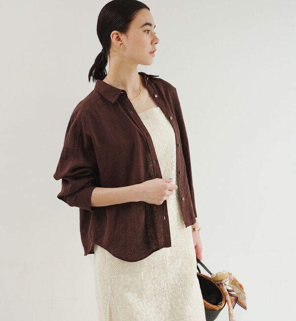 UNITED ARROWS green label relaxing「【結論シリーズ】リネンバランスシャツ［size SHORTあり］」|シャツ・ブラウス|MD.BROWN