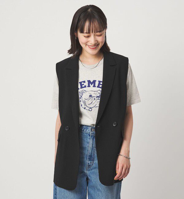 UNITED ARROWS green label relaxing「ラスティック ツイル ジレ マシンウォッシャブル ストレッチ UVカット 吸水速乾」|ベスト・ジレ|