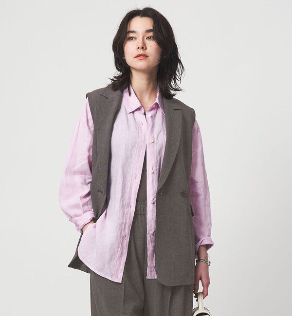 UNITED ARROWS green label relaxing「ラスティック ツイル ジレ マシンウォッシャブル ストレッチ UVカット 吸水速乾」|ベスト・ジレ|