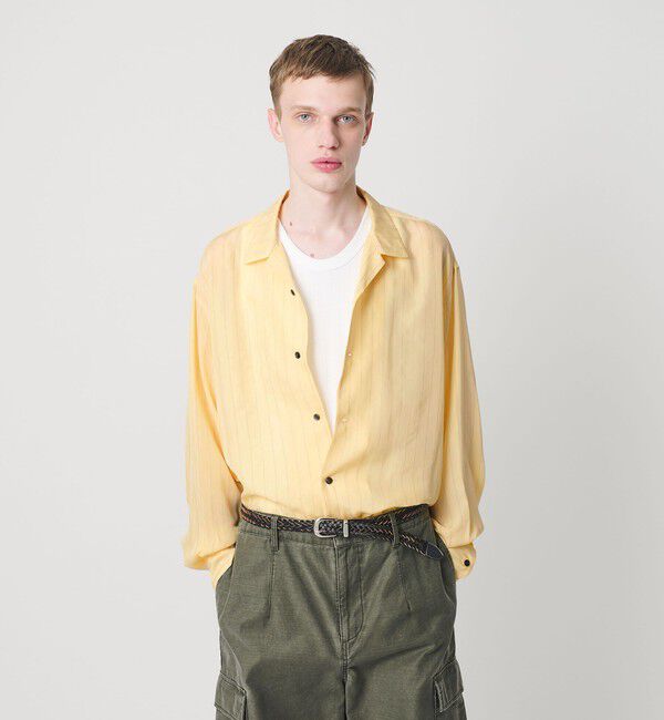 MONKEY TIME「フィブリル キュプラ ストライプ シャツ」|シャツ・ブラウス|