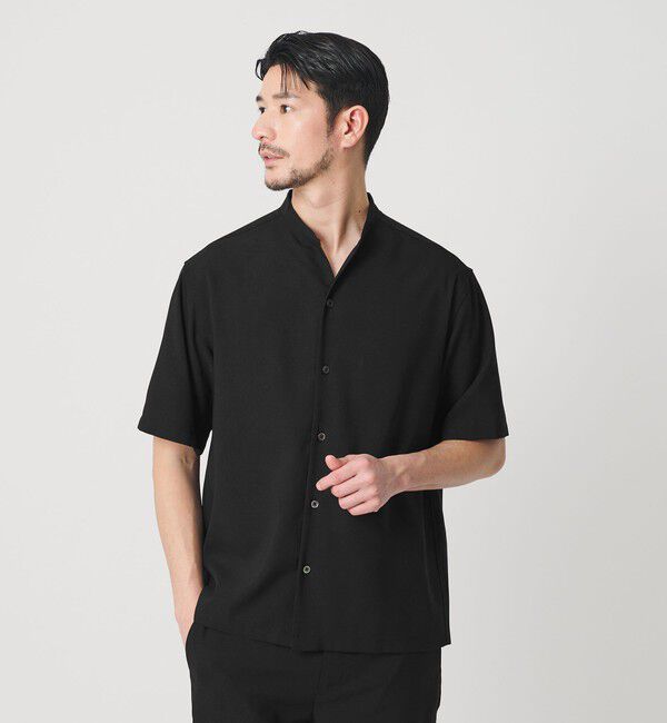 BEAUTY&YOUTH UNITED ARROWS「【WEB限定 WARDROBE SMART】 Reflax スキッパー シャツ」|シャツ・ブラウス|BLACK