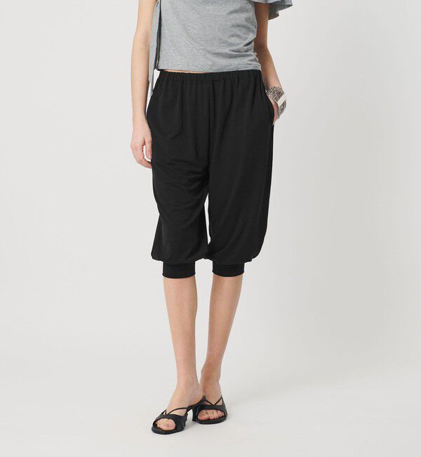 ATTISESSION「＜ATTISESSION＞ハーフ ジョガー パンツ」|チノ|BLACK