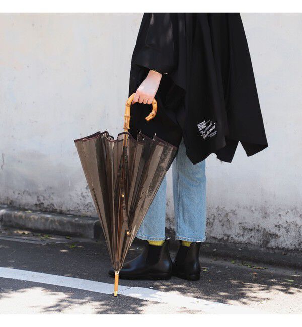 Demi-Luxe BEAMS 「Traditional Weatherwear / バンブー ビニール傘」|傘|BROWN