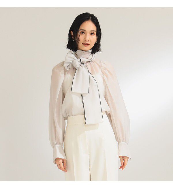 Demi-Luxe BEAMS 「オーガンジー リボンブラウス」|シャツ・ブラウス|