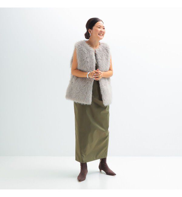 Demi-Luxe BEAMS 「ウェイビー フェイクファー ジレ」|ダウン|