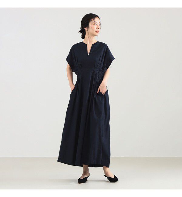 Demi-Luxe BEAMS 「【別注】ne Quittez pas / ポプリン タック ワンピース」|ワンピース|別注NAVY SOLID