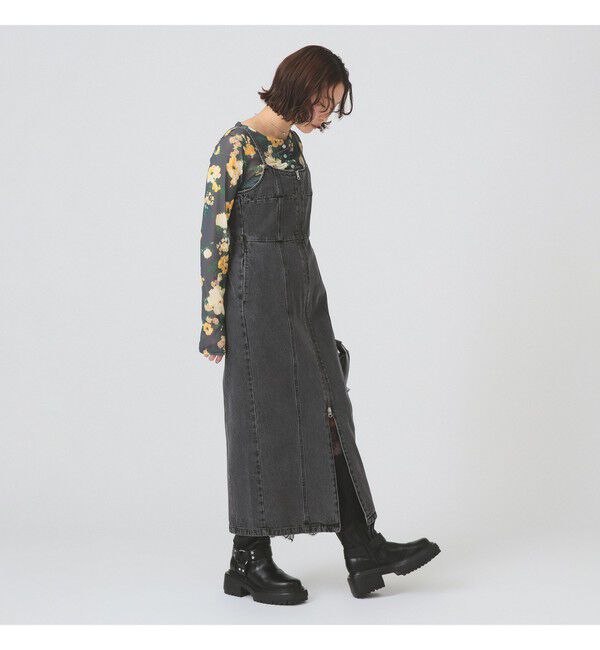 Ray BEAMS 「デニム フロントジップ キャミソールワンピース」|ワンピース|