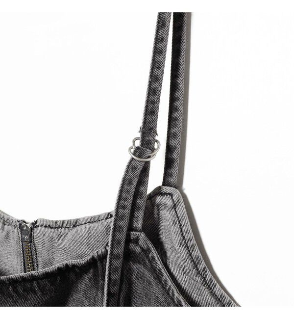 Ray BEAMS 「デニム フロントジップ キャミソールワンピース」|ワンピース|