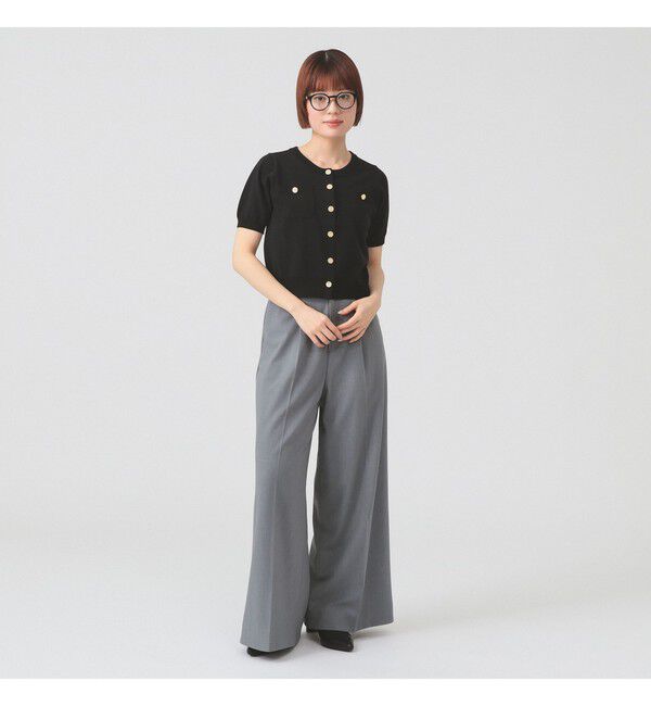 Ray BEAMS 「メタルボタン ハーフスリーブ カーディガン」|ニット・セーター|