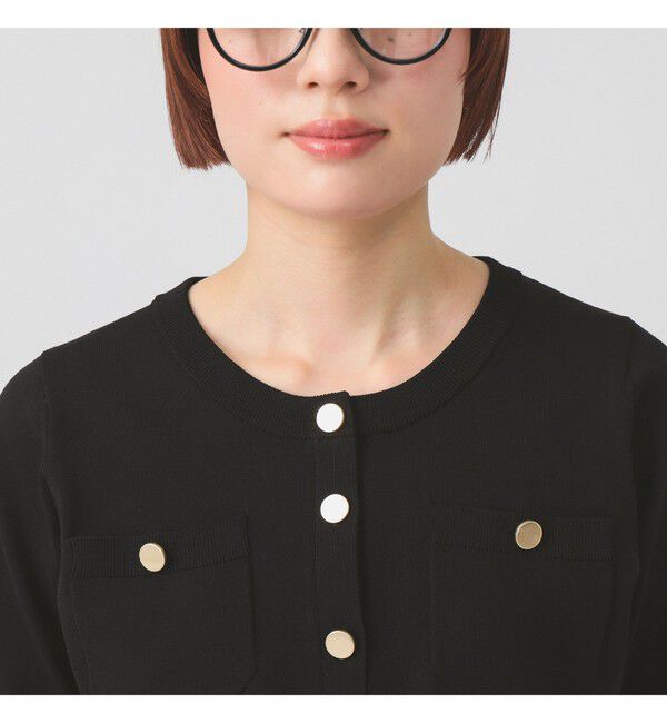 Ray BEAMS 「メタルボタン ハーフスリーブ カーディガン」|ニット・セーター|
