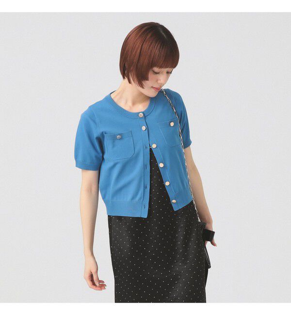 Ray BEAMS 「メタルボタン ハーフスリーブ カーディガン」|ニット・セーター|