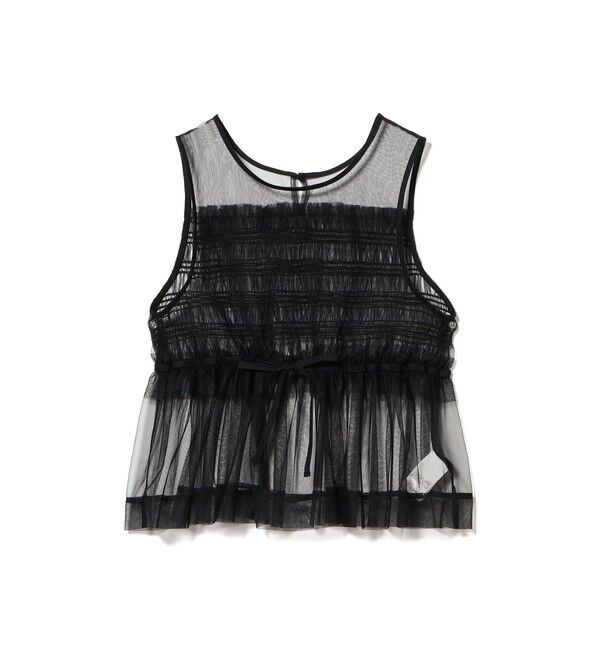 Ray BEAMS 「チュール シャーリング ノースリーブ」|Tシャツ・カットソー|