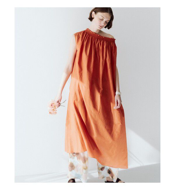 Demi-Luxe BEAMS 「	コットンシルク オフショルダー ワンピース」|ワンピース|