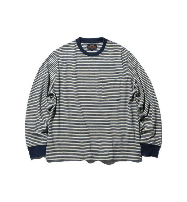 BEAMS PLUS「Pocket Tee Indigo Stripe」|Tシャツ・カットソー|OFF_WHT