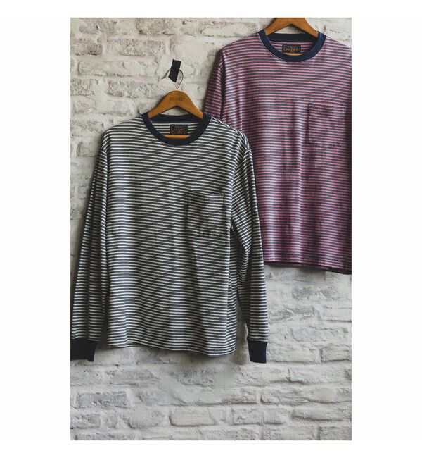 BEAMS PLUS「Pocket Tee Indigo Stripe」|Tシャツ・カットソー|