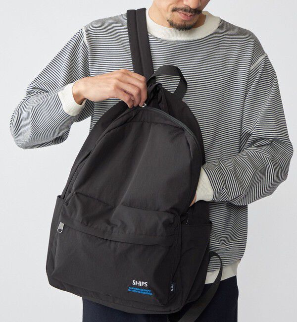 SHIPS「【WEB限定】SHIPS: COPYRIGHT ロゴ 60/40クロス バックパック」|リュック|ダークグレー