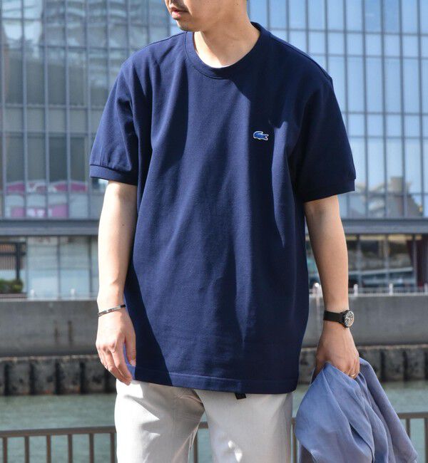 SHIPS any「【SHIPS any別注】LACOSTE: ワンポイント ロゴ ピケ クルーネック Tシャツ 24SS◇」|Tシャツ・カットソー|
