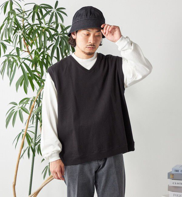 SHIPS any「SHIPS any: COTTON USA ガーメントダイ スウェット Vネック ベスト◇」|ベスト・ジレ|