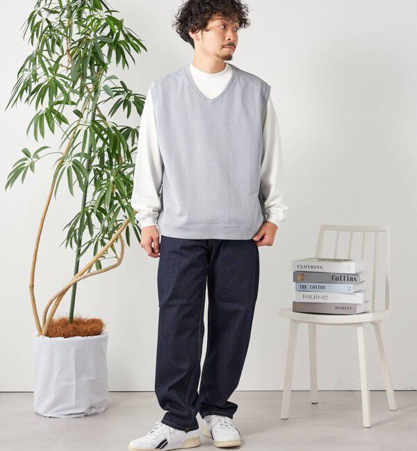 SHIPS any「SHIPS any: COTTON USA ガーメントダイ スウェット Vネック ベスト◇」|ベスト・ジレ|