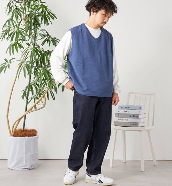 SHIPS any「SHIPS any: COTTON USA ガーメントダイ スウェット Vネック ベスト◇」|ベスト・ジレ|