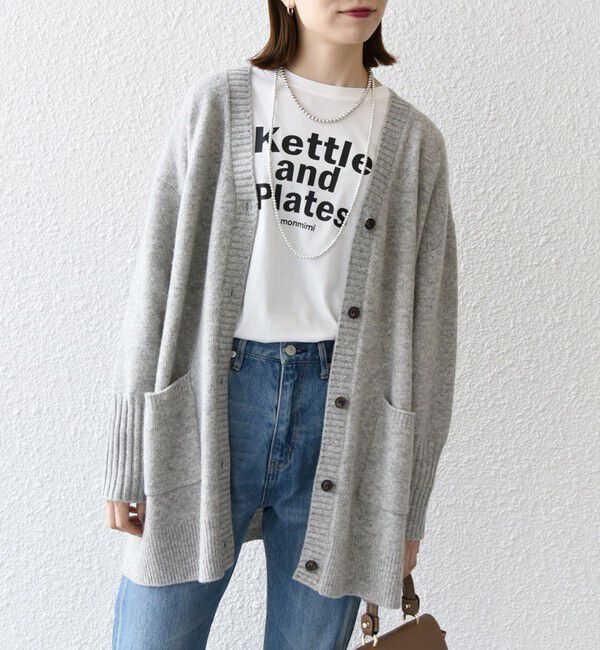 SHIPS any「SHIPS any: AQUA カシミヤ ミックス Vネック ニット カーディガン」|カーディガン|