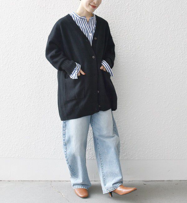 SHIPS any「SHIPS any: AQUA カシミヤ ミックス Vネック ニット カーディガン」|カーディガン|