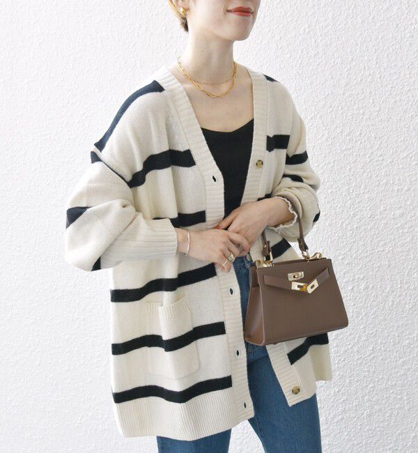 SHIPS any「SHIPS any: AQUA カシミヤ ミックス Vネック ニット カーディガン」|カーディガン|