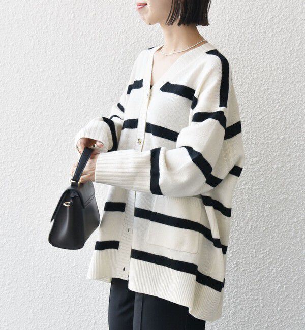 SHIPS any「SHIPS any: AQUA カシミヤ ミックス Vネック ニット カーディガン」|カーディガン|