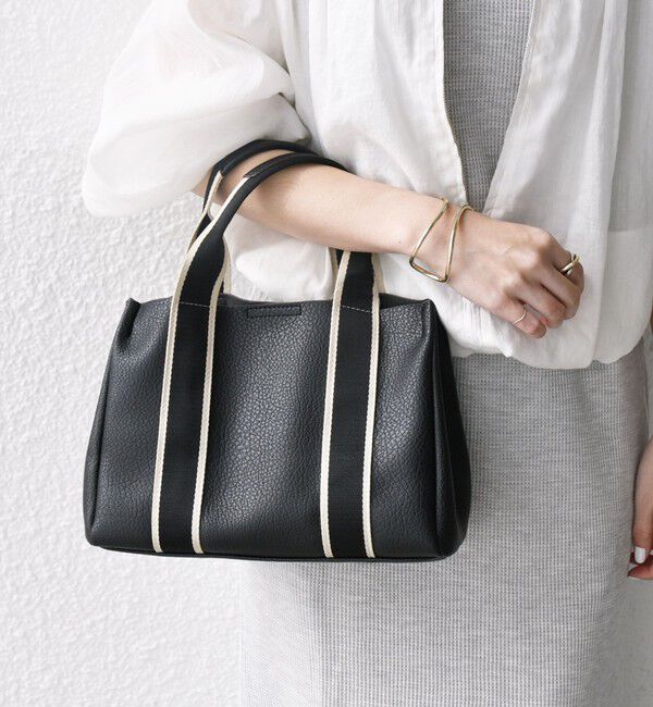 SHIPS any「【WEB限定】SHIPS any: ライン テープ ハンドル トート バッグ」|ハンドバッグ|