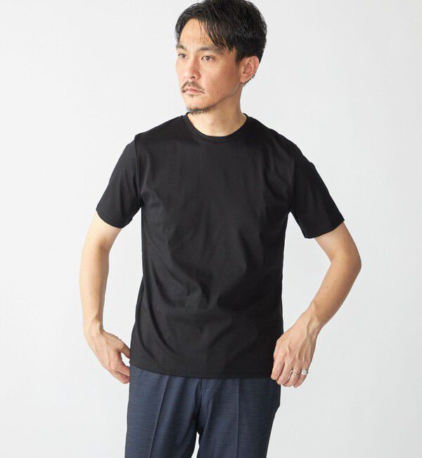 SHIPS「SHIPS: ALBINI クルーネック 無地 Tシャツ」|Tシャツ・カットソー|ブラック