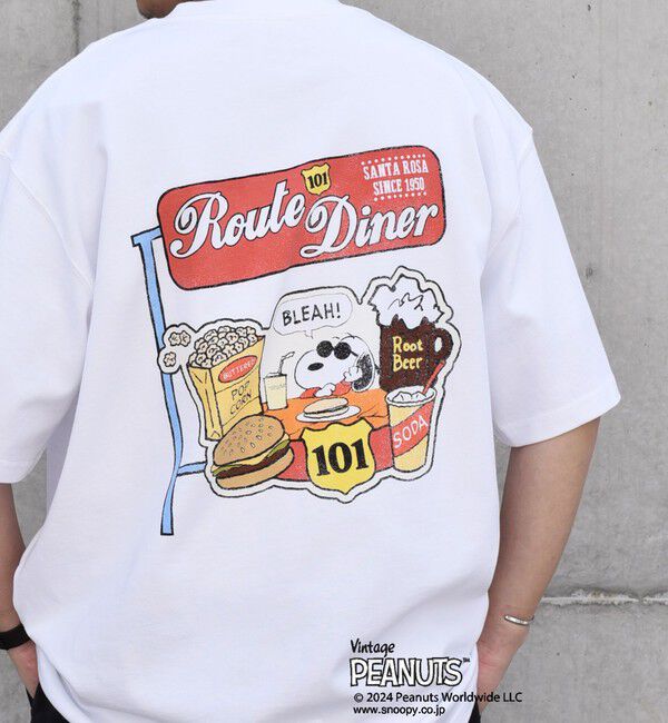 SHIPS any「SHIPS any: SNOOPY コラボ カルチャー グラフィック バック プリント Tシャツ◆」|Tシャツ・カットソー|