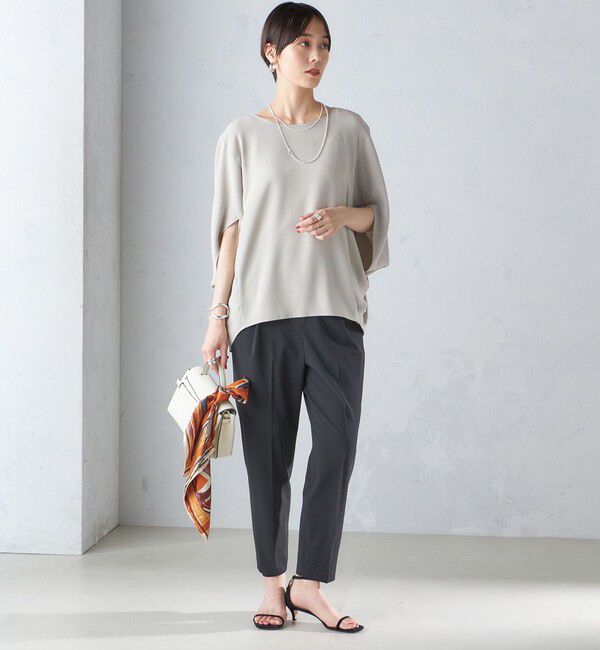 SHIPS for women「〈接触冷感 / 手洗い可能〉アセテート混 バック サテン ドルマン ブラウス」|シャツ・ブラウス|