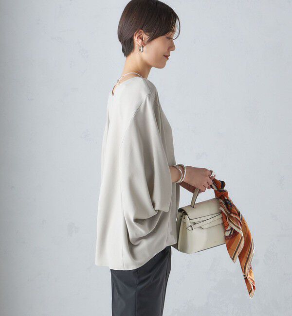 SHIPS for women「〈接触冷感 / 手洗い可能〉アセテート混 バック サテン ドルマン ブラウス」|シャツ・ブラウス|