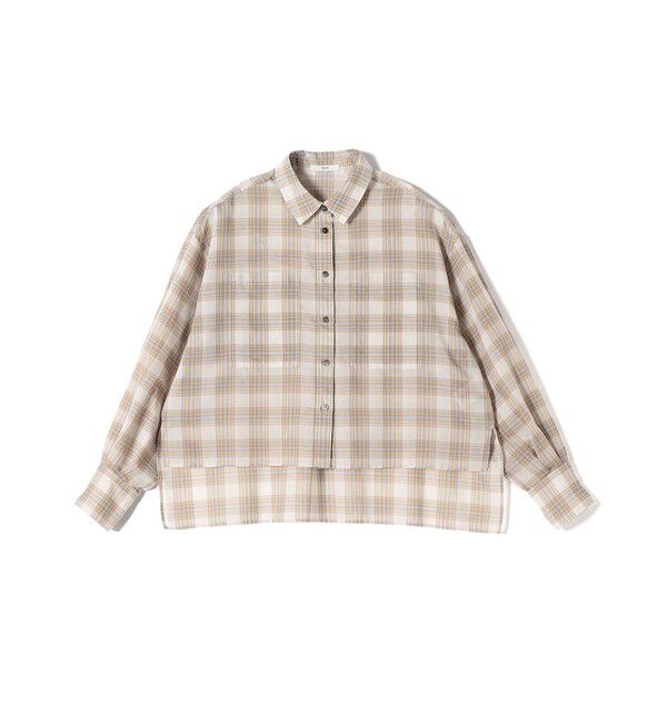 SHIPS for women「〈手洗い可能〉シアー チェック ロング スリーブ シャツ」|シャツ・ブラウス|