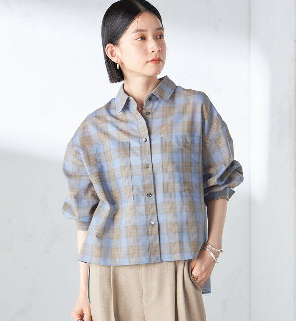 SHIPS for women「〈手洗い可能〉シアー チェック ロング スリーブ シャツ」|シャツ・ブラウス|