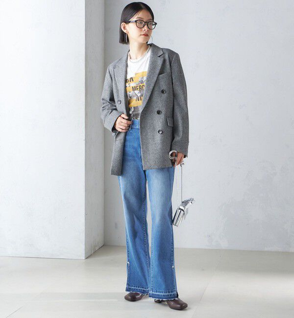 SHIPS for women「〈洗濯機可能〉サイド スリット ストレート デニム」|デニム|