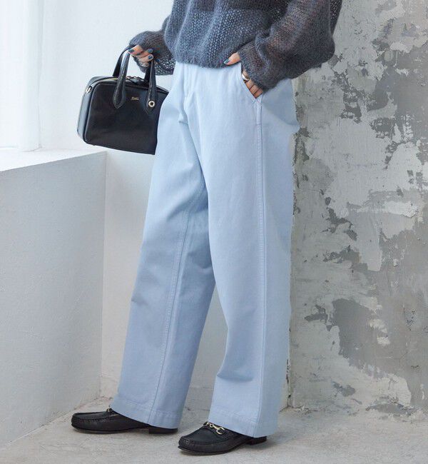 SHIPS for women「【SHIPS別注】Odub:〈洗濯機可能〉ワイド チノ パンツ」|チノ|