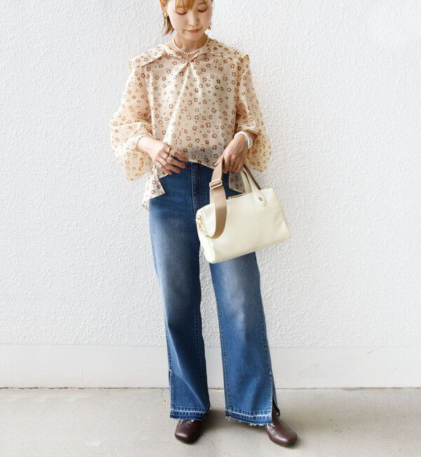 SHIPS for women「【WEB限定】〈手洗い可能〉ドット / レオパード プリント シアー ブラウス」|シャツ・ブラウス|