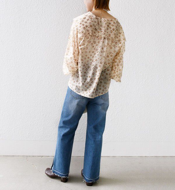 SHIPS for women「【WEB限定】〈手洗い可能〉ドット / レオパード プリント シアー ブラウス」|シャツ・ブラウス|