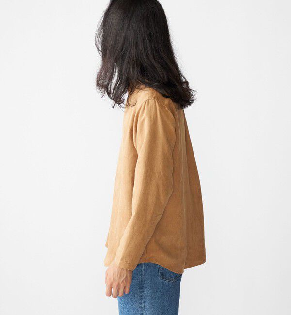 SHIPS「BENCH MARKING SHIRT: スキッパー ポリエステル フェイクスエード シャツ」|シャツ・ブラウス|