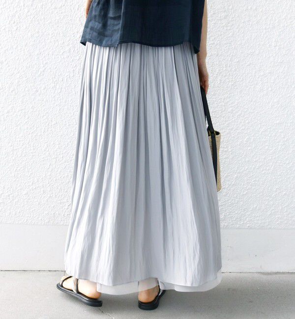 SHIPS for women「〈手洗い可能〉リバーシブル チュール カッセン スカート」|スカート|