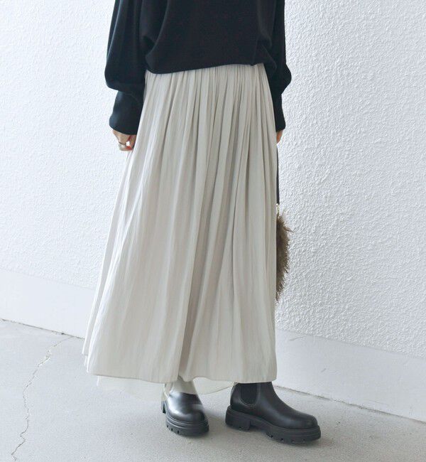 SHIPS for women「〈手洗い可能〉リバーシブル チュール カッセン スカート」|スカート|