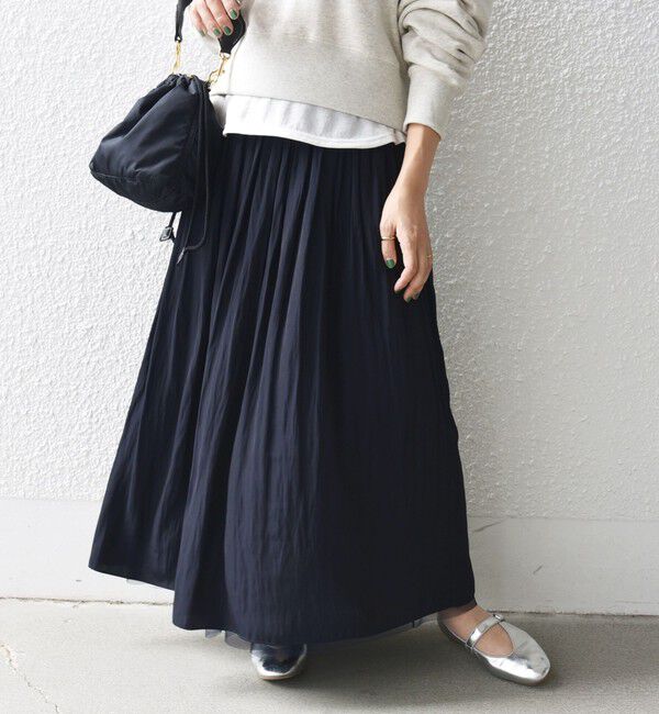 SHIPS for women「〈手洗い可能〉リバーシブル チュール カッセン スカート」|スカート|
